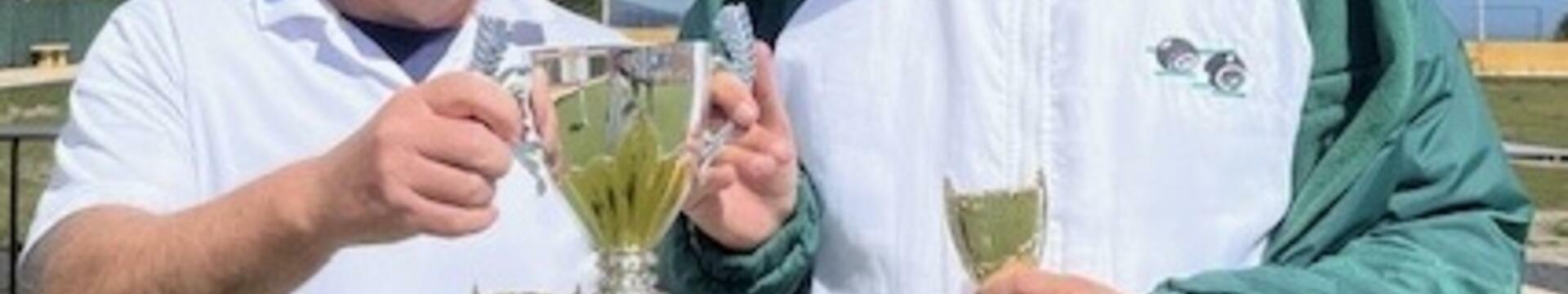 Gents Pairs winners Mike Ward and David Thomas