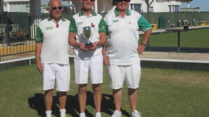 Peter Sands, John Beaumont & Vic Holloway 2 bowl triple winners 2016