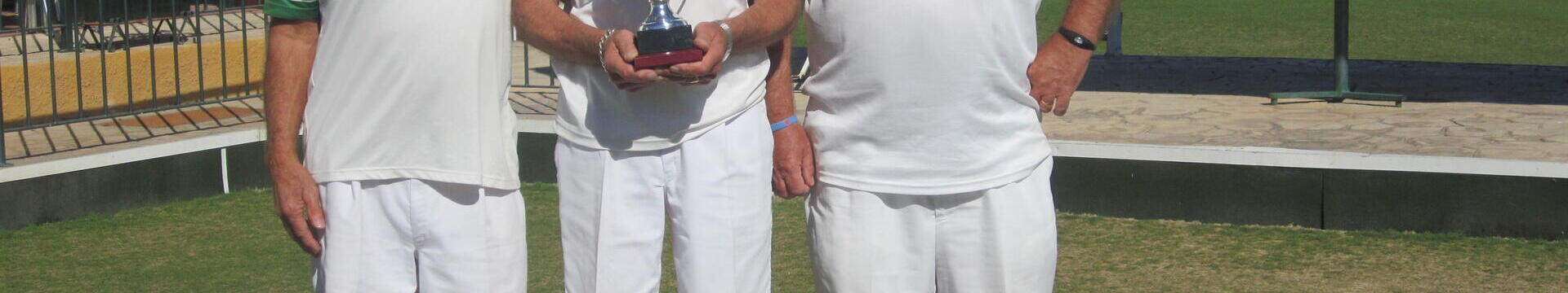 Peter Sands, John Beaumont & Vic Holloway 2 bowl triple winners 2016